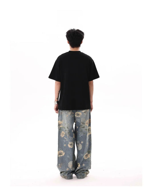 Floral Print Vintage Y2K Jeans