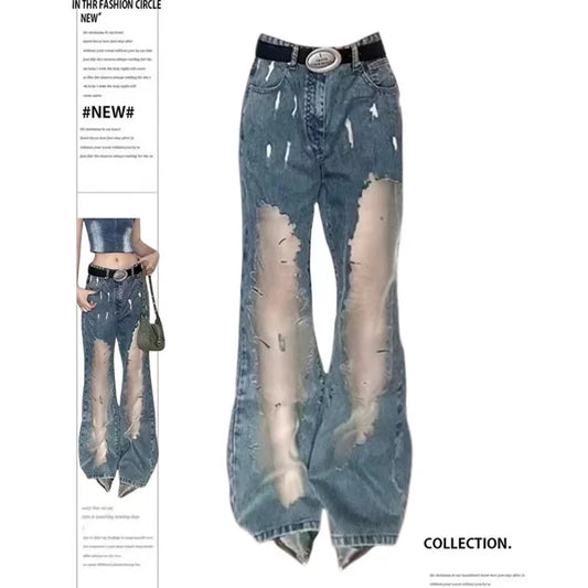 Blue Oversized Y2K Cargo Jeans