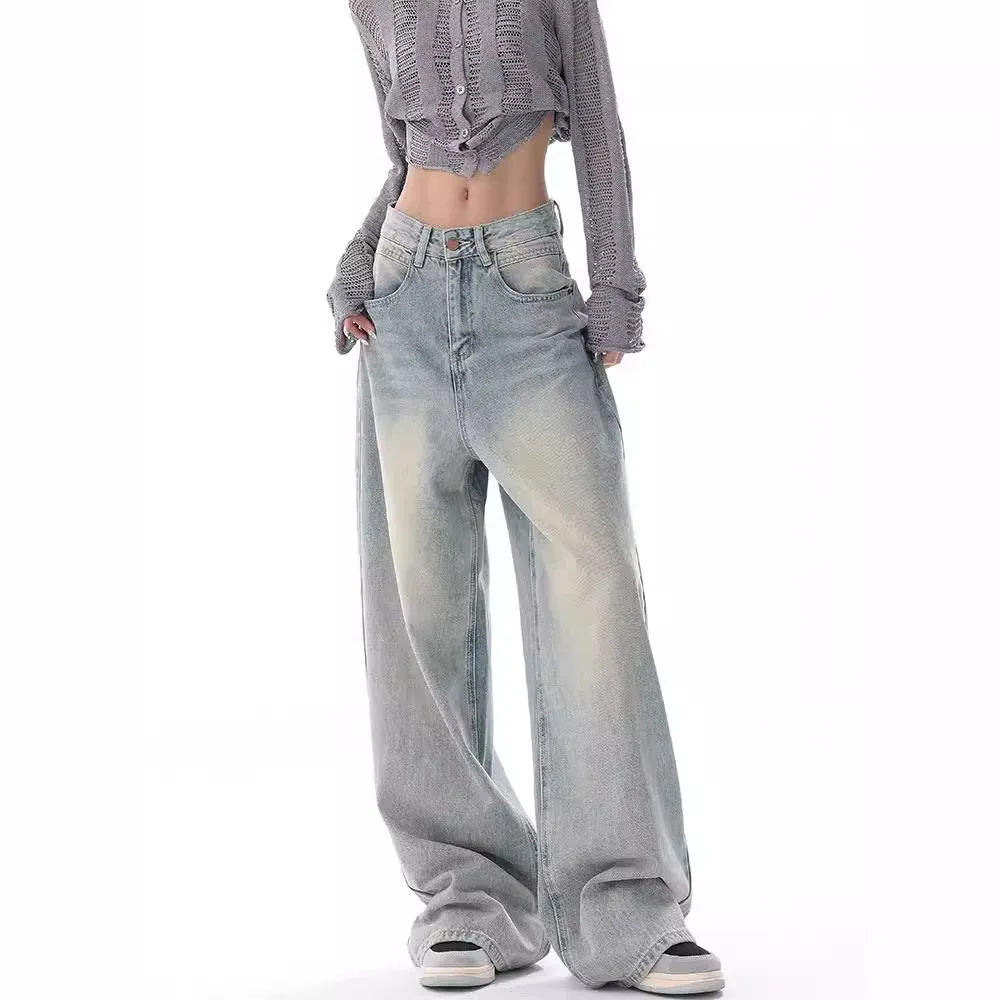 Vintage Distressed Wide Leg Jeans