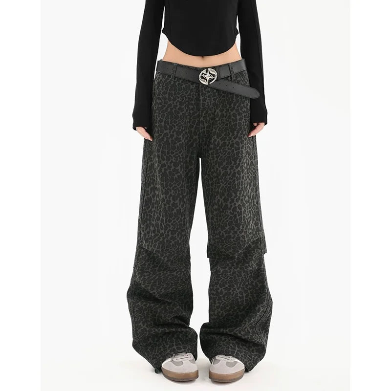 Retro Wide Leg Baggy Black Jeans