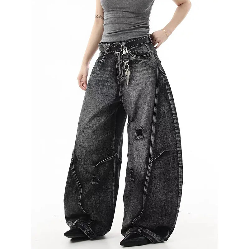 Vintage Black Baggy High Waisted Jeans