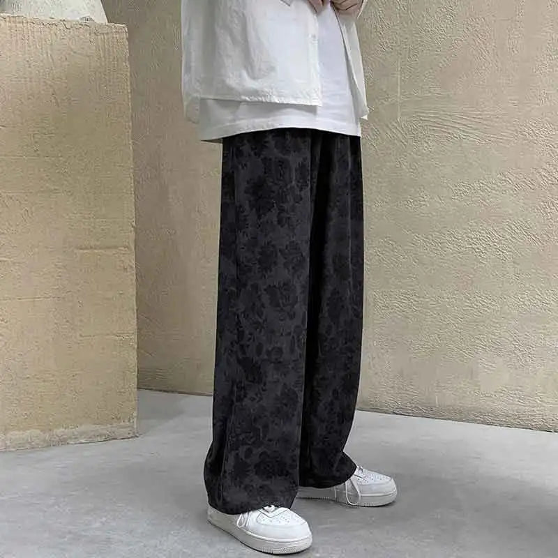 Floral Vintage Khaki Straight Pants
