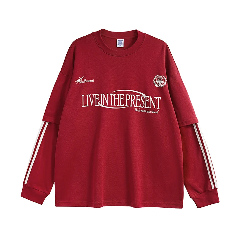 Vintage Retro Layered Long Sleeve T-Shirt