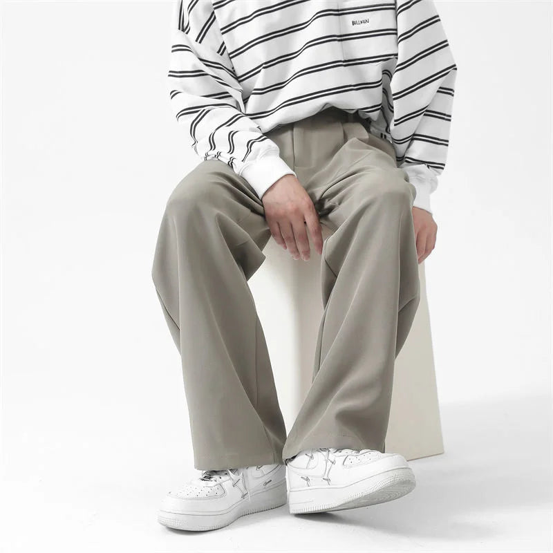 Modern Grey Black Wide Leg Pants
