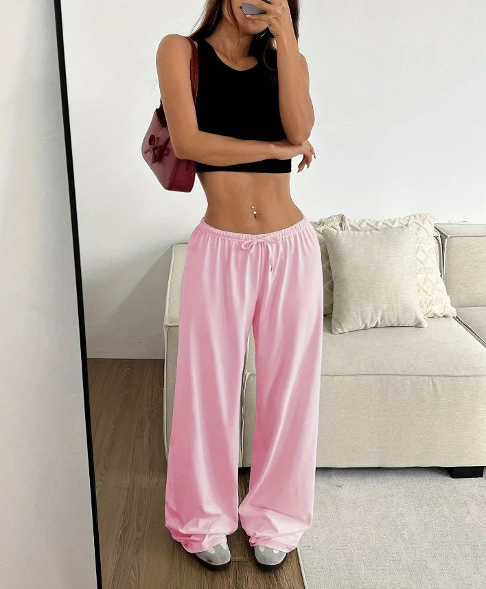 Comfy Loose Fit Elastic Waist Pants