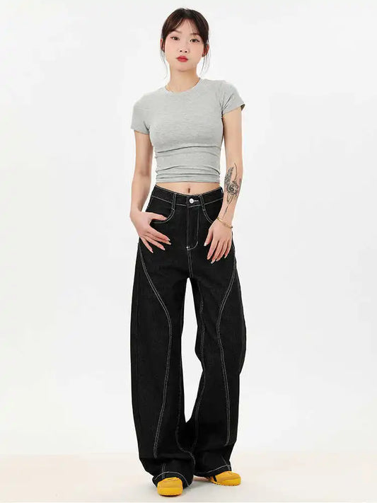 Classic Wide Leg Striped Sweatpants