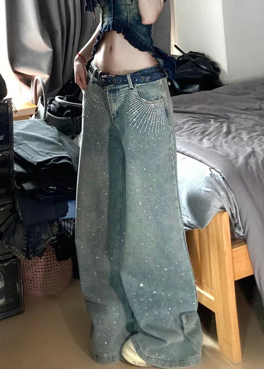 Vintage Blue High Waist Wide Jeans