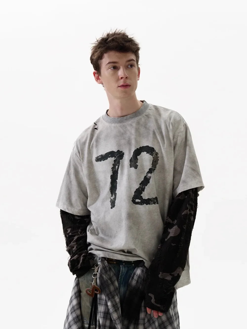 Camouflage Long Sleeve Spliced T-Shirt