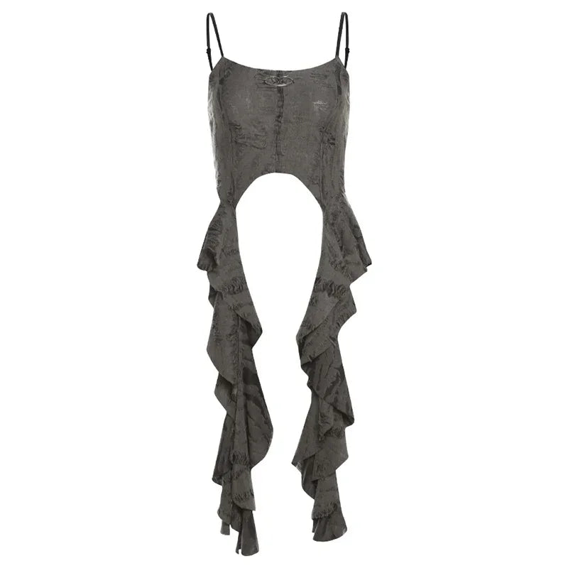 Ruched Satin Corset Crop Top
