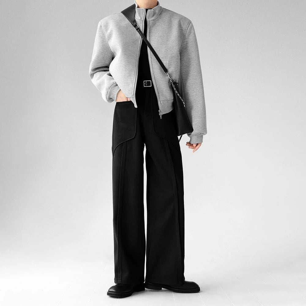 Luxury Woolen Wide Leg Casual Pants