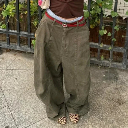 Vintage Washed Scimitar Wide Leg Jeans