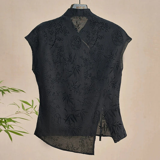 Retro Chinese Style Cheongsam Jacquard T-Shirt