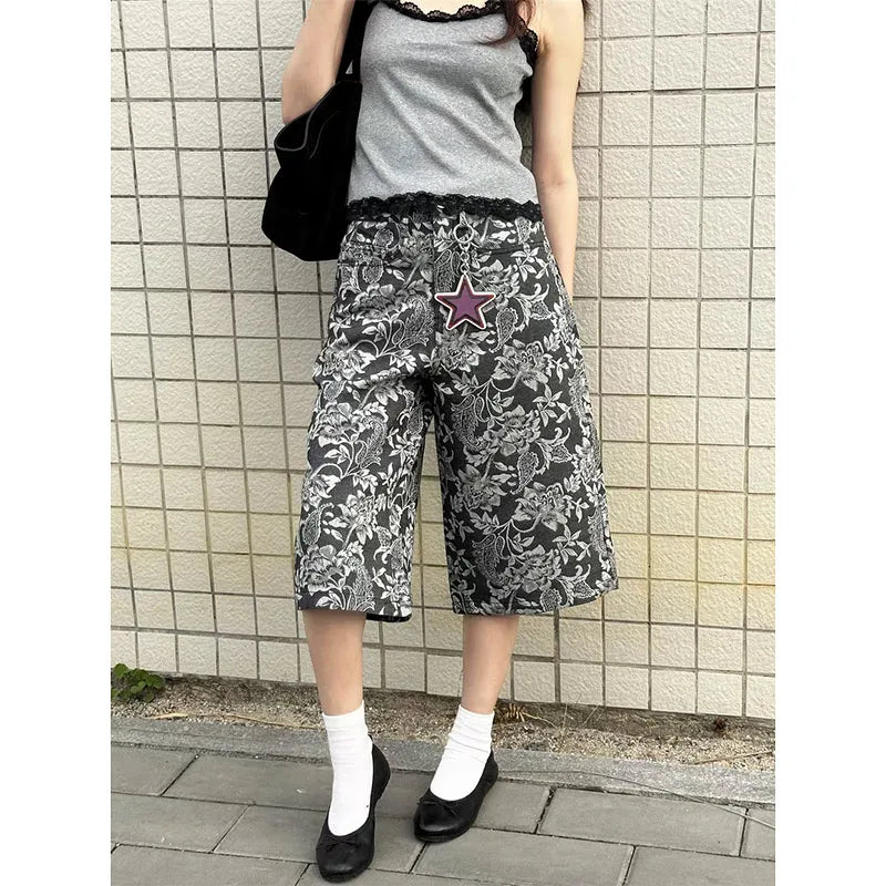 Retro High Waist Denim Shorts