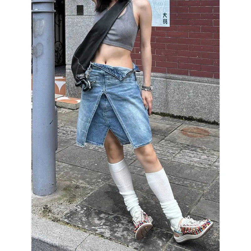 Blue Denim Y2K Mini Skirt Jeans