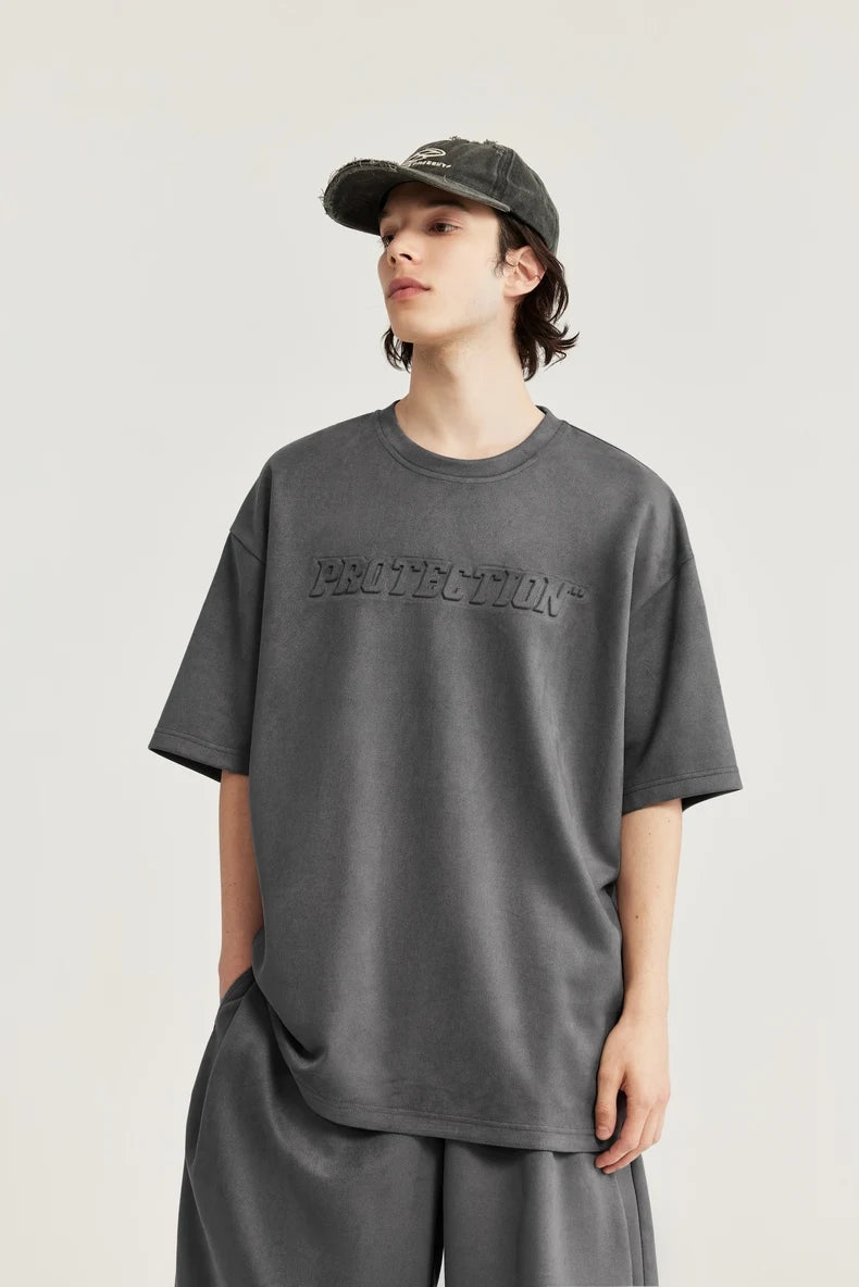 Embossed Oversized Summer Tracksuit Set T-Shirt