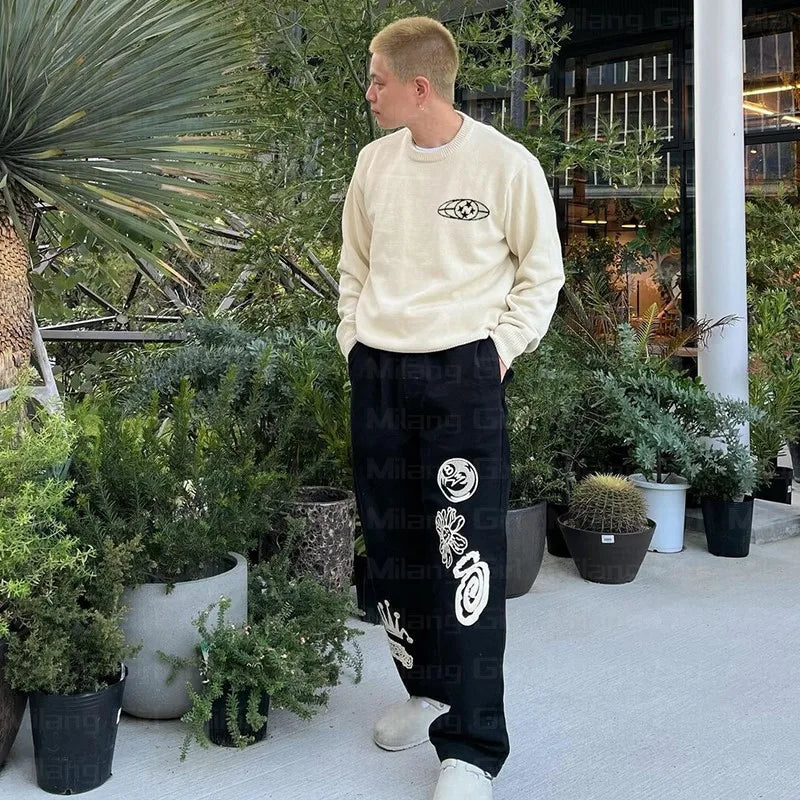 Cozy Winter Graphic Letters Sweater Pullover