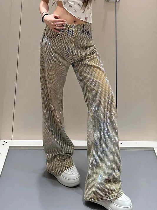 Vintage Washed High Waisted Wide Jeans