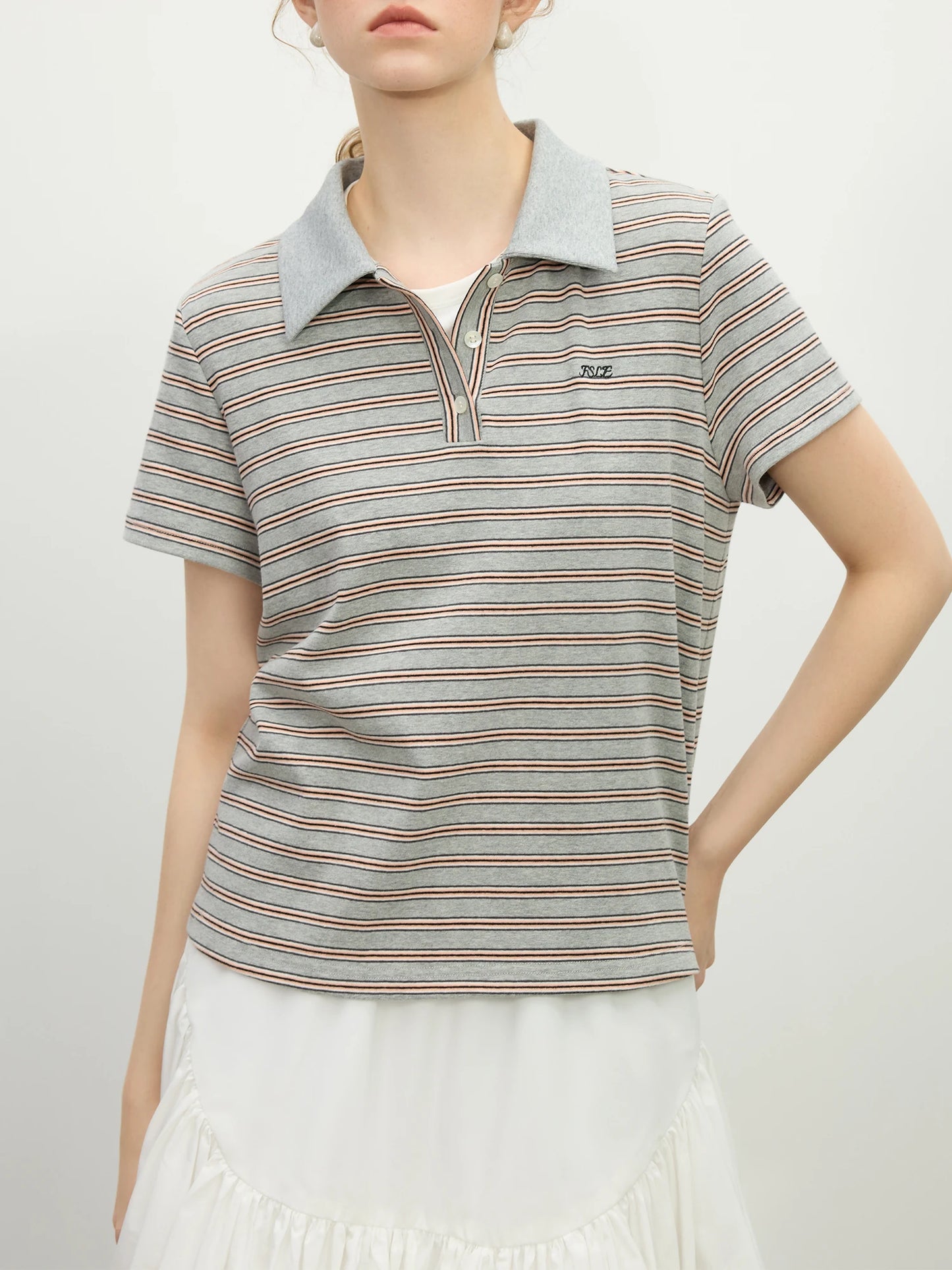 Retro Knitted Short Sleeve Polo T-Shirt
