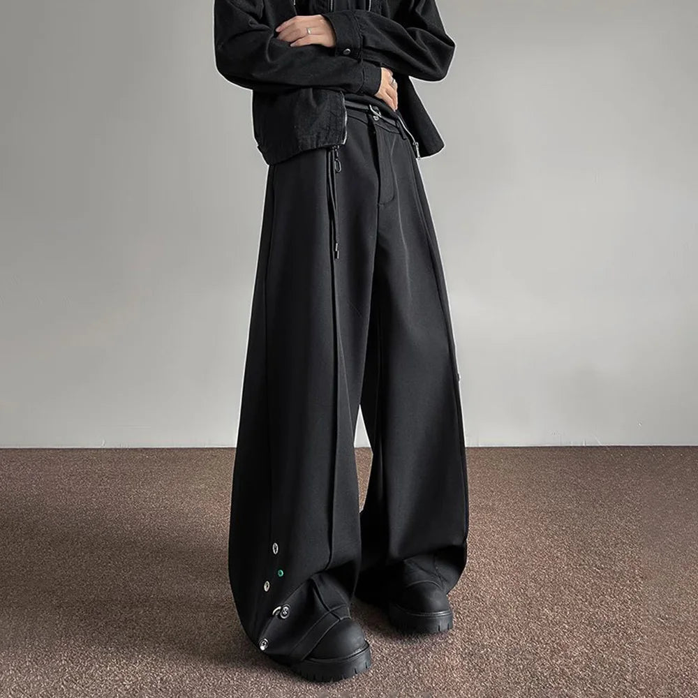 Youthful Wide Leg Button Trousers Pants