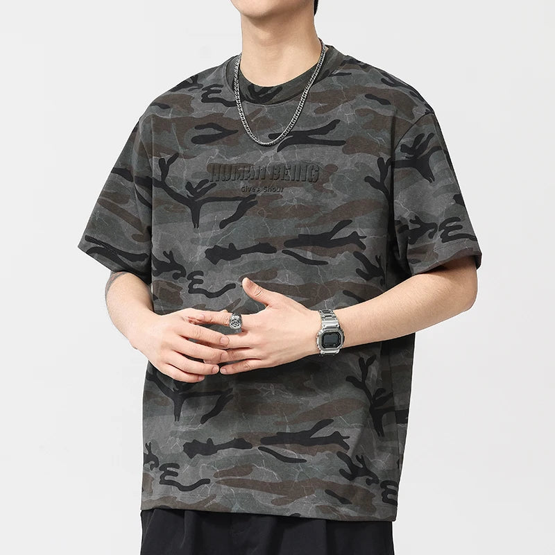 Loose Casual Camouflage Outdoor Men T-Shirt