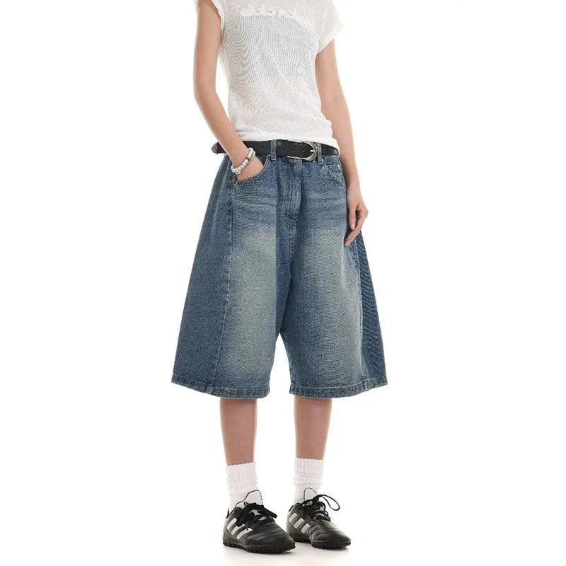 Vintage High Waist Wide Leg Short