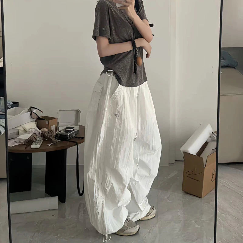 White Wide Leg Oversized Sweatpants