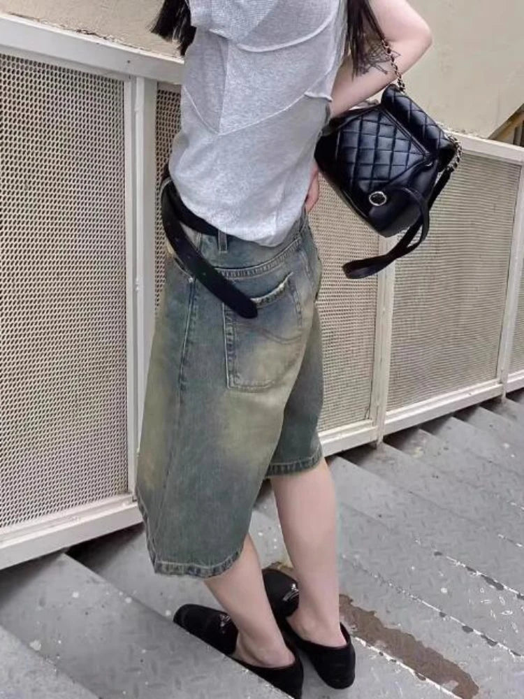 Chic High Waist Denim Shorts