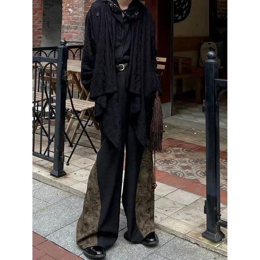 High Waist Button Bell Bottoms Pants