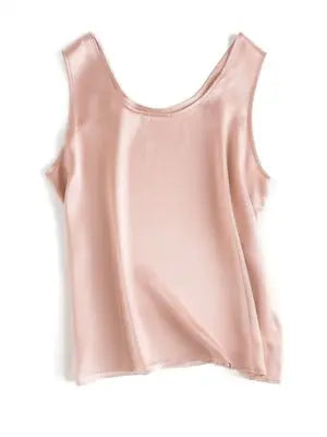 Luxurious Silk Chic O-Neck Tank T-Shirt
