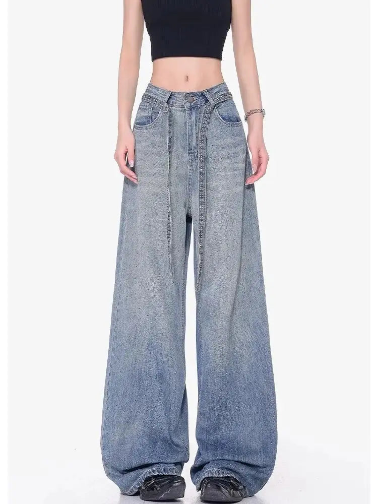 Wide Leg High Waisted Retro Jeans
