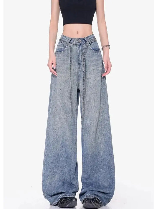 Wide Leg High Waisted Retro Jeans