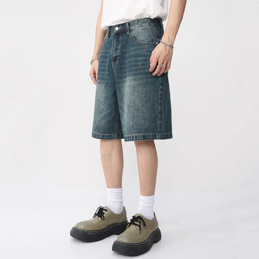 Vintage Blue Denim Summer Casual shorts