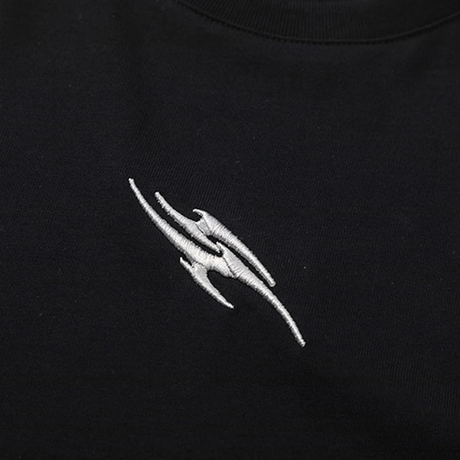 Bold Graphic Splicing Hip Hop T-Shirt