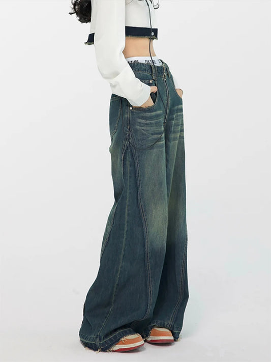Vintage High Waist Straight Leg Jeans