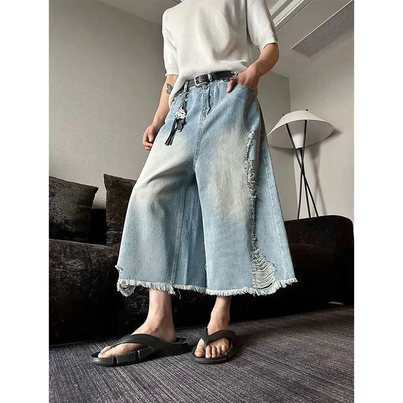 Vintage Cargo Denim Jeans with Jorts