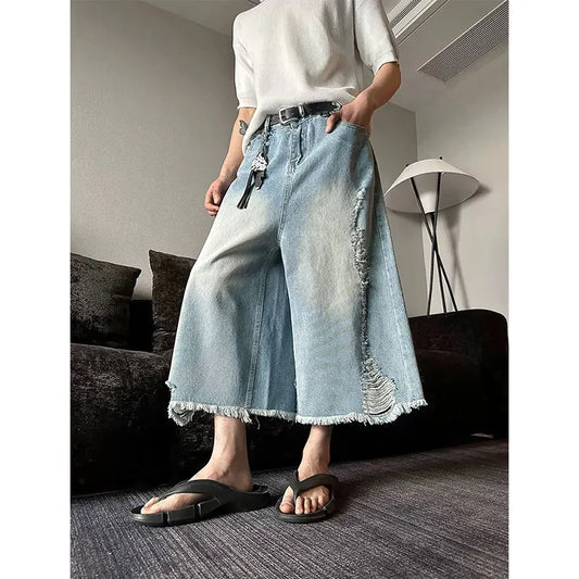 Vintage Cargo Denim Jeans with Jorts