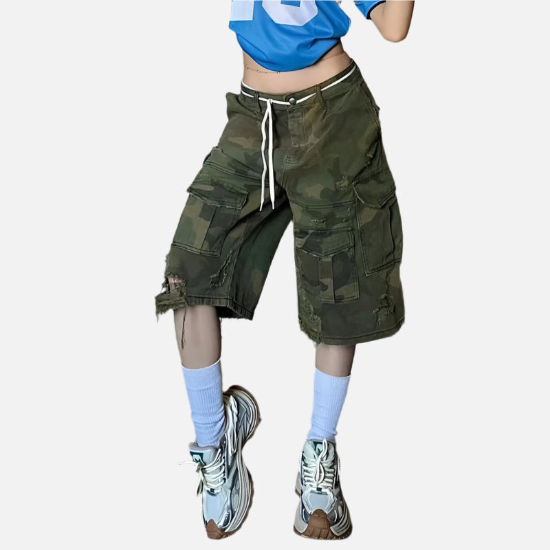 Vintage High Waist Baggy Denim Short