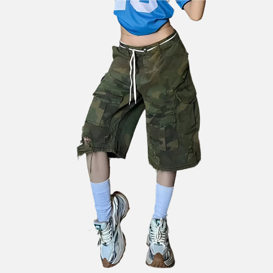 Vintage High Waist Baggy Denim Short