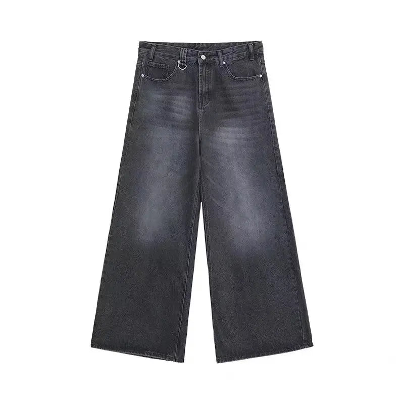 Vintage Washed Wide Leg Denim Jeans