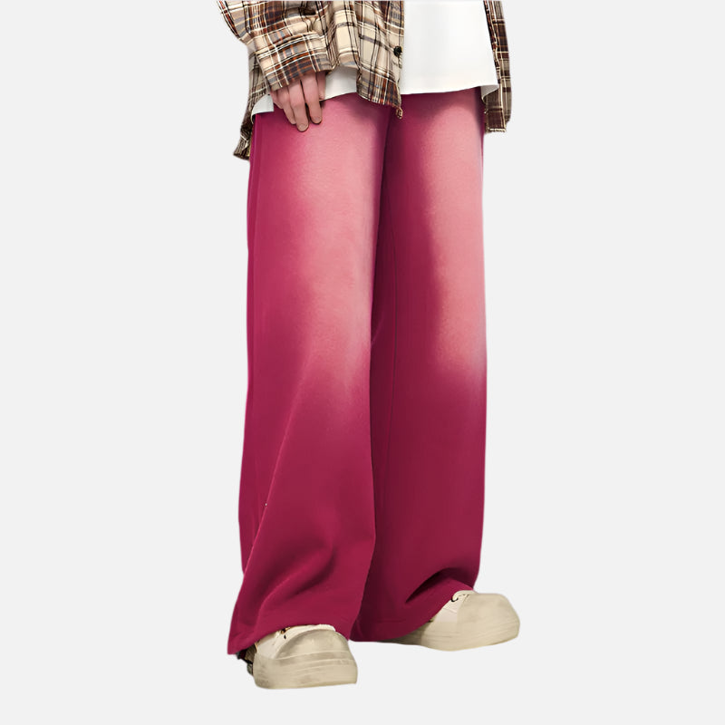 Washed Straight Wide Leg Casual Pants