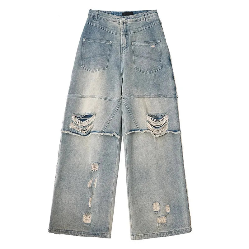 Vintage Utility Camo Wide Leg Jeans