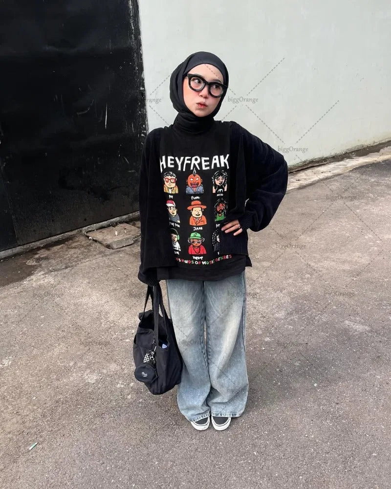 Cartoon Pattern Loose Casual T-Shirt