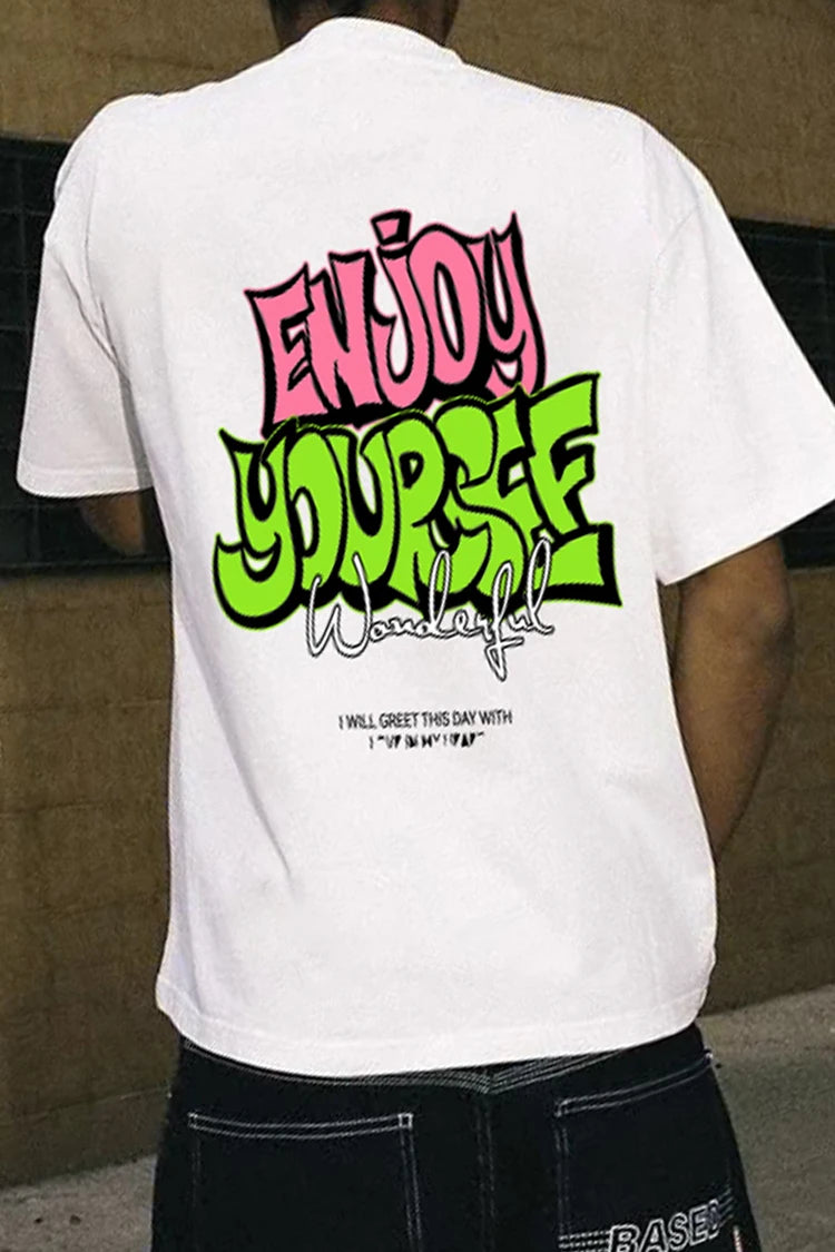 American Loose Fit Inflation Letter T-Shirt
