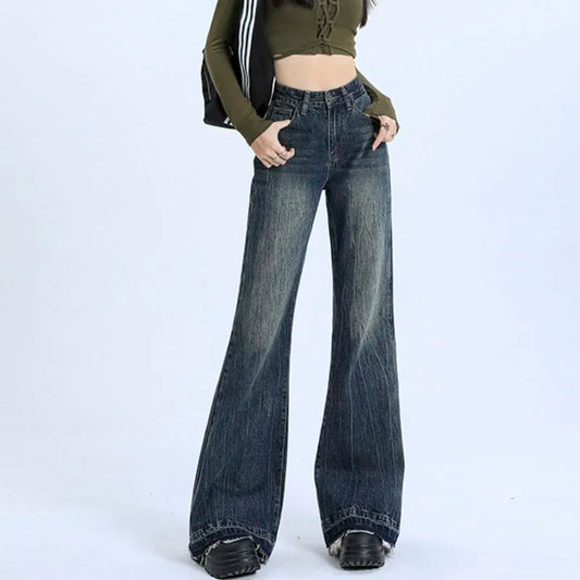 Retro High Street Flared Denim Jeans