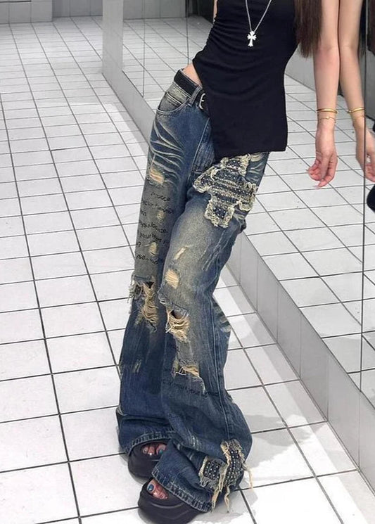 Vintage Japanese Blue Denim Flare Jeans