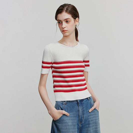 Stylish Knit Short-Sleeve Sweater