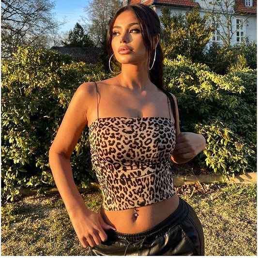 Leopard Print Y2K Camisole Tank