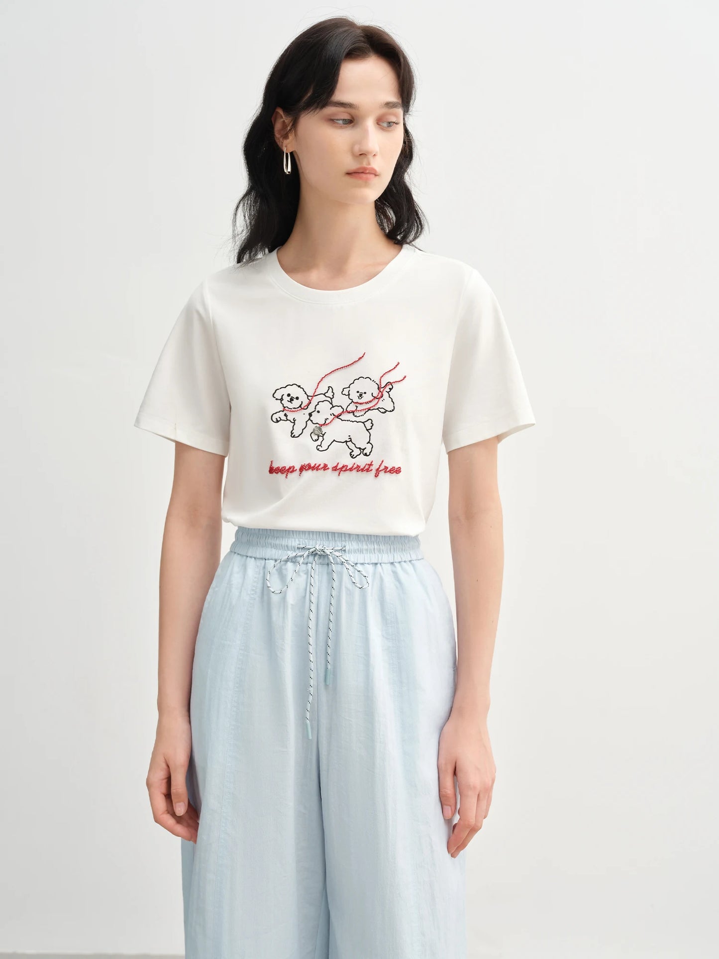 Flattering Summer Embroidered Plus Size T-Shirt