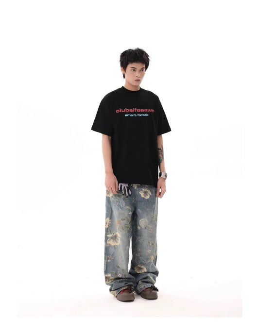 Floral Print Vintage Y2K Jeans