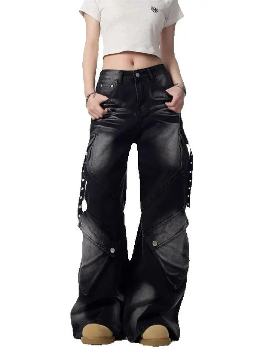 High Street Retro Overalls Jeans